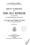 Breve sommario della storia delle matematiche colle due appendici: Sui matematici italiani, e Sui tre celebri problemi geometrici dell'antichità