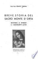 Breve storia del Sacro Monte d'Orta, secondo le epigrafi e i manoscrritti lantini