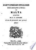 Brevi nozioni storiche riguardanti l'isola di Malta