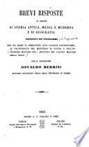 Brevi risposte ai quesiti di storia antica, media e moderna e di geografia ... Osvaldo Berrini