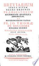Breviarium juxta ritum sacri ordinis praedicatorum