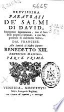 Brevissima parafrasi de' Salmi di David