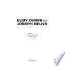 Buby Durini for Joseph Beuys. Catalogo della mostra (Padova, 22 marzo-4 maggio 2008). Ediz. italiana e inglese