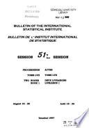Bulletin de L'Institut International de Statistique