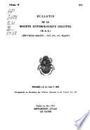 Bulletin de la Société entomologique d'Égypte