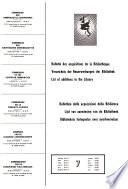 Bulletin des acquisitions