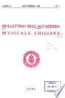 Bullettino dell'Accademia musicale chigiana