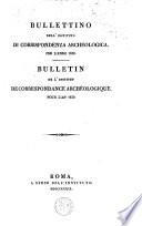 Bullettino dell'Instituto di corrispondenza archeologica