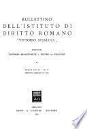 Bullettino dell'Istituto di diritto romano