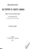 Bullettino dell'Istituto di diritto romano