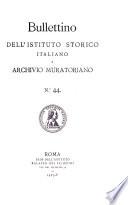 Bullettino dell'Istituto storico italiano e archivio muratoriano