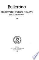 Bullettino dell'Istituto storico italiano per il Medio Evo e archivio muratoriano