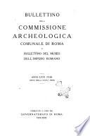 Bullettino della Commissione archeologica comunale di Roma