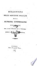 Bullettino delle sentenze emanate dalla Suprema commissione per le liti fra i già baroni ed i comuni