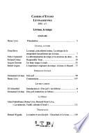 Cahiers d'études Lévinassiennes