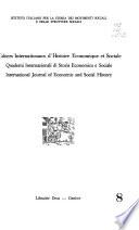 Cahiers internationaux d'histoire économique et sociale