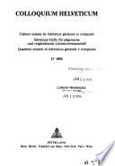 Cahiers suisses de littérature générale et comparée