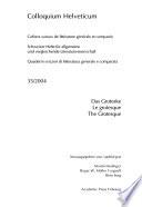 Cahiers suisses de littérature générale et comparée