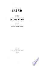 Caino Mistero Di Lord Byron Traduzione Del Cav. Andrea Maffei