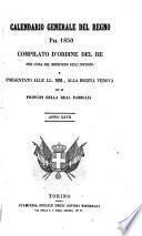 Calendario generale del Regno pel ... compilato d'ordine del Re per cura del Ministero dell'interno ...