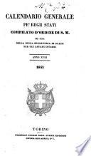 Calendario generale pe' Regii Stati pubblicato con autorità del Governo e con privilegio di S.S.R.M