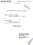 California. Supreme Court. Records and Briefs