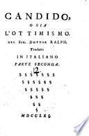 Candido, o L'ottimismo. Del sig. dottor Ralph tradotto in italiano
