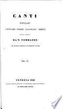 Canti popolari toscani, corsi, illirici, greci, raccolti e illustrati da N. Tommaséo con opuscolo originale del medesimo autore