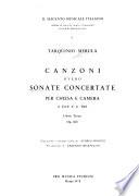 Canzoni overo Sonate concertate