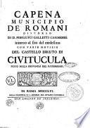 Capena municipio de Romani discorso di d. Pierluigi Galletti Casinense intorno al sito del medesimo con varie notizie del Castello diruto di Civitucula posto nella provincia del patrimonio