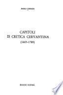 Capitoli di critica cervantina (1605-1789)