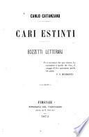 Cari estinti bozzetti letterarj Carlo Catanzaro