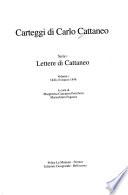 Carteggi di Carlo Cattaneo: 1820-15 marzo 1858