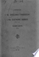 Carteggio fra L'Ab. Girolamo Tiraboschi e L'Avv. Eustachio Cabassi