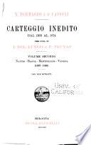 Carteggio inedito dal 1833 al 1874: Nantes-Bastia-Montpellier-Venezia (1837-1849)