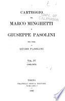 Carteggio tra Marco Minghetti e Giuseppe Pasolini