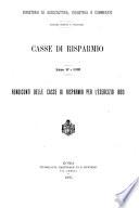 Casse di risparmio anno ...