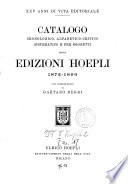 Catalogo cronologico, alfabetico-critico, sistematico e per soggetti delle edizioni Hoepli 1872-1896