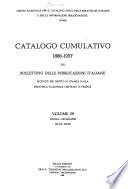 Catalogo cumulativo, 1886-1957 del Bollettino delle pubblicazioni italiane