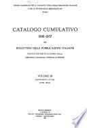 Catalogo cumulativo, 1886-1957 del Bollettino delle pubblicazioni italiane