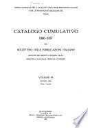 Catalogo cumulativo, 1886-1957 del Bollettino delle pubblicazioni italiane