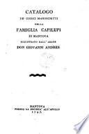 Catalogo de' codici manoscritti della famiglia Capilupi di Mantova