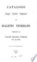 Catalogo degli scritti impressi in dialetto veneziano