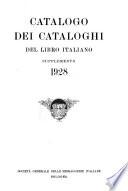 Catalogo dei cataloghi del libro italiano 1922-1932
