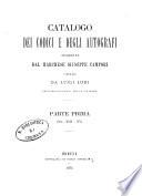 Catalogo dei codici e degli autografi posseduti dal marchese Giuseppe Campori