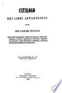 Catalogo dei libri appartenuti al fu Don Gaspare Selvaggi ...