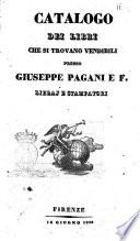 Catalogo dei libri che si trovano vendibili presso Giuseppe Pagani e F., libraj e stampatori