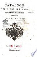 Catalogo dei libri italiani che si trovano vendibili appresso Carlo Scapin