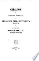 Catalogo dei libri rari e preziosi della Biblioteca della Università di Cagliari