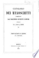 Catalogo Dei Manoscritti